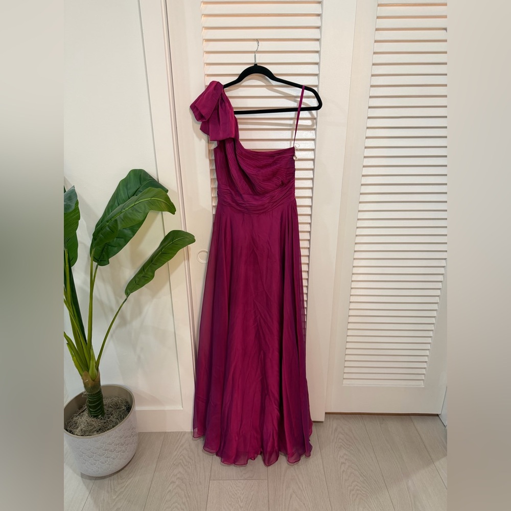 Mac Duggal One-Shoulder Magenta Dress